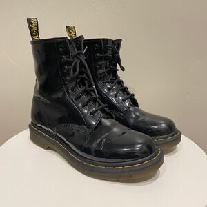 Dr. Martens 1460 Women’s Patent Leather Lace Up Boots in Black - Size: 9